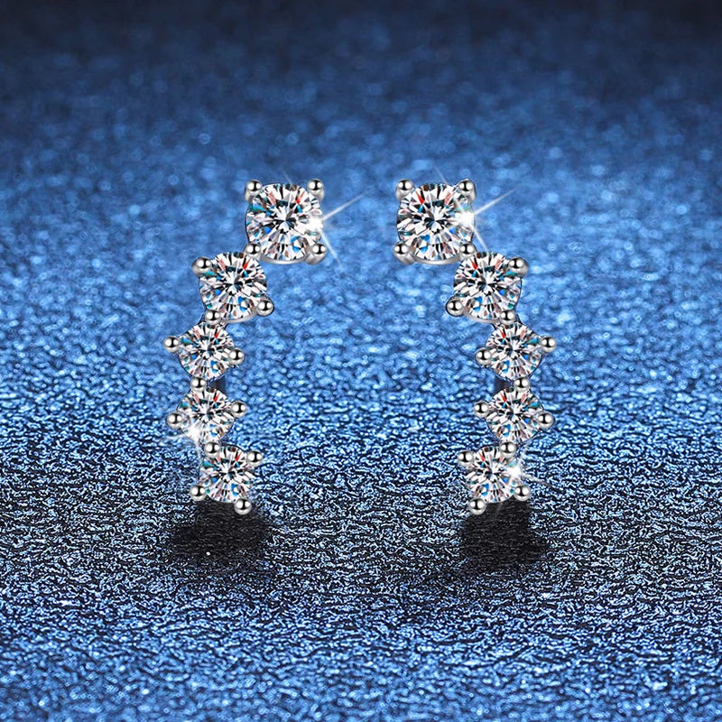 NeeTim Pendientes de Moissanita de 1,16 qt para Mujer, Pendientes de Tuerca con Gema de Moissanita y Diamante de Laboratorio de Plata de Ley 925, Joyería Fina