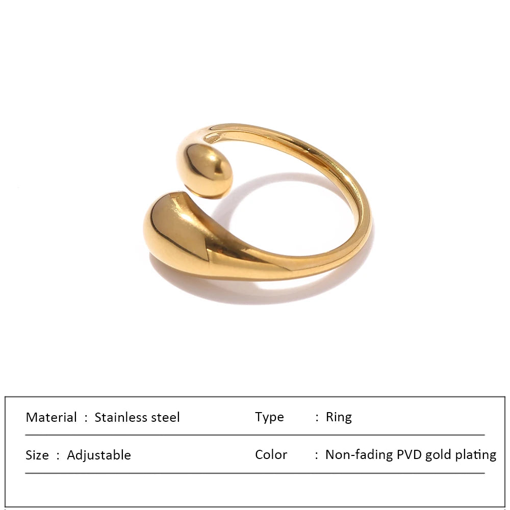 Anillo de acero inoxidable impermeable para mujer, anillo de corazón que no se decolora, anillos de metal elegantes, joyería sencilla, novedad, venta al por mayor, Dropshipping
