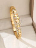 1 Stück/Set Damen Hochzeitsschmuck Party Feiertag Valentinstag Geschenk Edelstahl Armband 18K vergoldet Armband