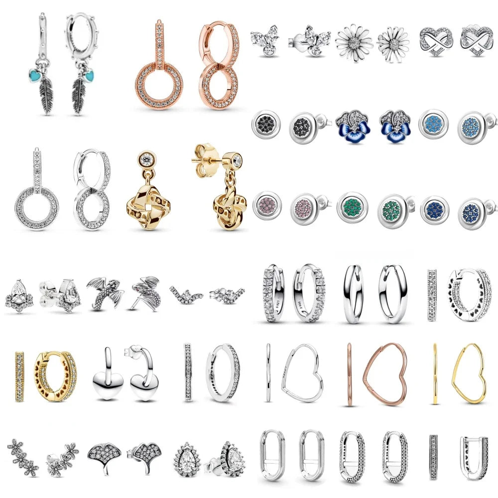Weihnachten 925er Silber Gänseblümchen Ohrstecker, passend für Damen Festival Exquisiter Charm Schmuck Geschenke