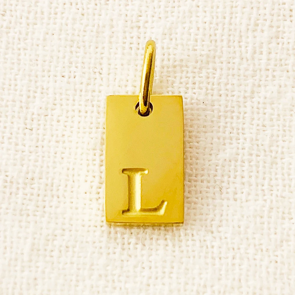 SUNIBI Dije de dije del alfabeto para collares, joyería de acero inoxidable, accesorios de letras grabadas DIY, joyería de moda para mujer