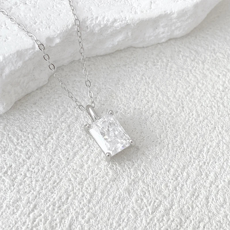 NeeTim 1ct 2ct 3ct 4ct Collar de Moissanita Corte Radiante D VVS1 para Mujer con Baño de Oro Joyería de Plata de Ley 925 Colgante