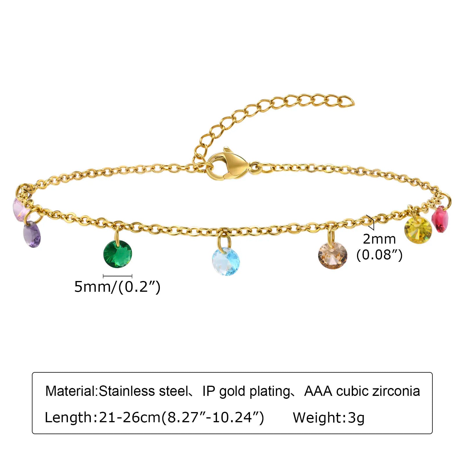 Fußkettchen Armband für Beine aus Edelstahl, wasserdicht, verstellbar, Strandperlen, Kugel, kubanische Gliederkette, Sommer, Boho-Fußschmuck für Damen