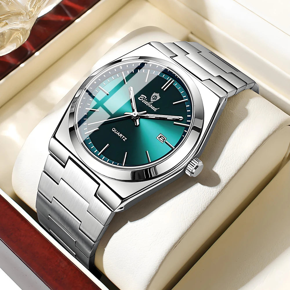 Nuevos relojes de pulsera de cuarzo de moda de negocios casuales con movimiento plateado para hombre, reloj de lujo, relojes automáticos, regalos para hombre, Reloj Hombre