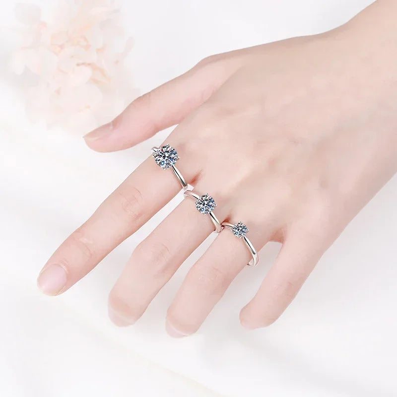Anillo de compromiso NeeTim de moissanita de 2 quilates para mujer, plata de ley 925 con baño de oro, joyería de banda de boda de promesa con diamante de laboratorio