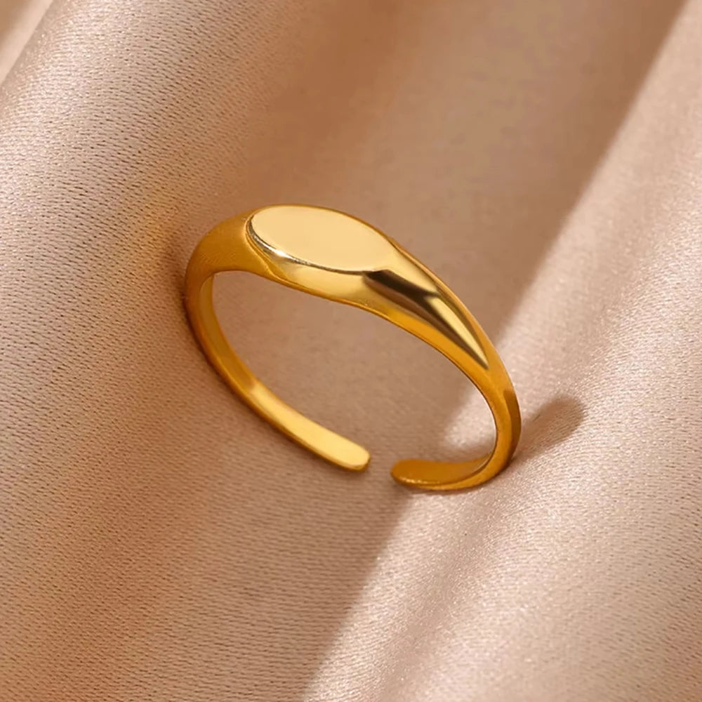 Anillos de Monedas de la Diosa Arethusa de la Antigua Grecia Vintage para Mujeres Imitación Perla Zircon Luna Anillo de Acero Inoxidable Joyería de Moda