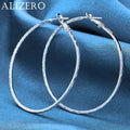 ALIZERO 925 Sterling Silber Ohrringe Einfache runde Kreolen Ohrringe für Frauen Mode Hochzeit Verlobung Charm Schmuck Geschenke