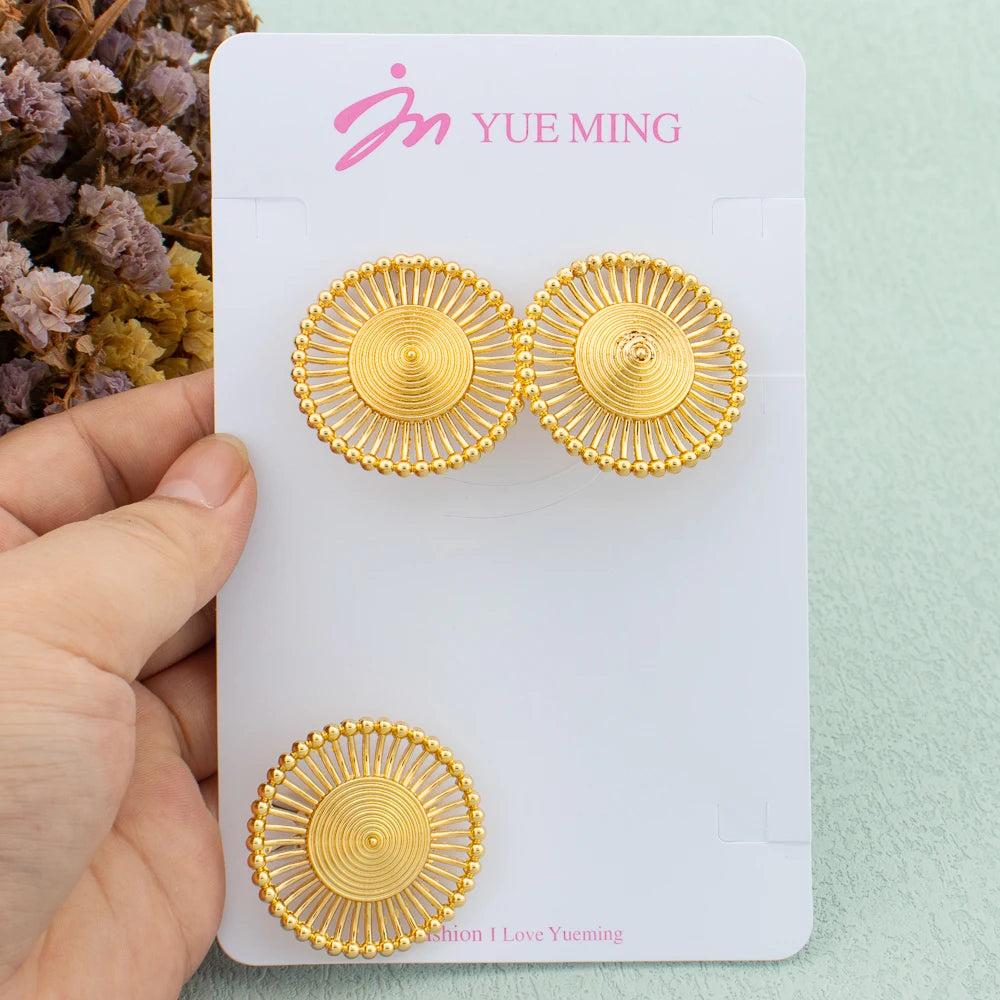 Große Statement-Ohrringe aus Gold, Ring-Schmuck für Damen, Punk Vintage Gold Silber Farbe Geometrisch Metall Hängende Ohrringe