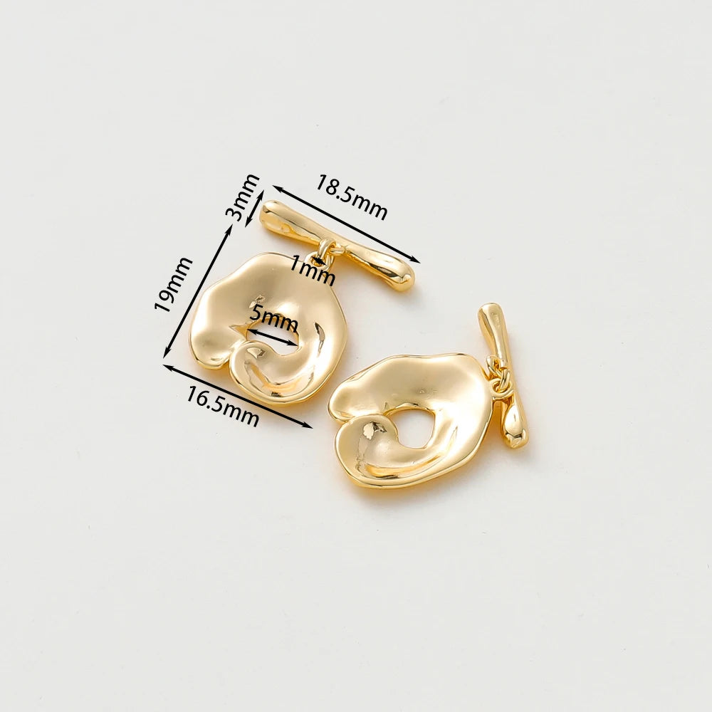 4 Sets 14K/18K Vergoldetes Messing O-Knebelverschluss-Verbinder für DIY Armband Halskette Schmuckherstellung Zubehör