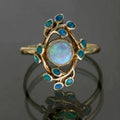 Geometric Fashion Gold Color Inlay Colorful Zircon Rings For Women Party Accessories Gifts Custom Jewelry