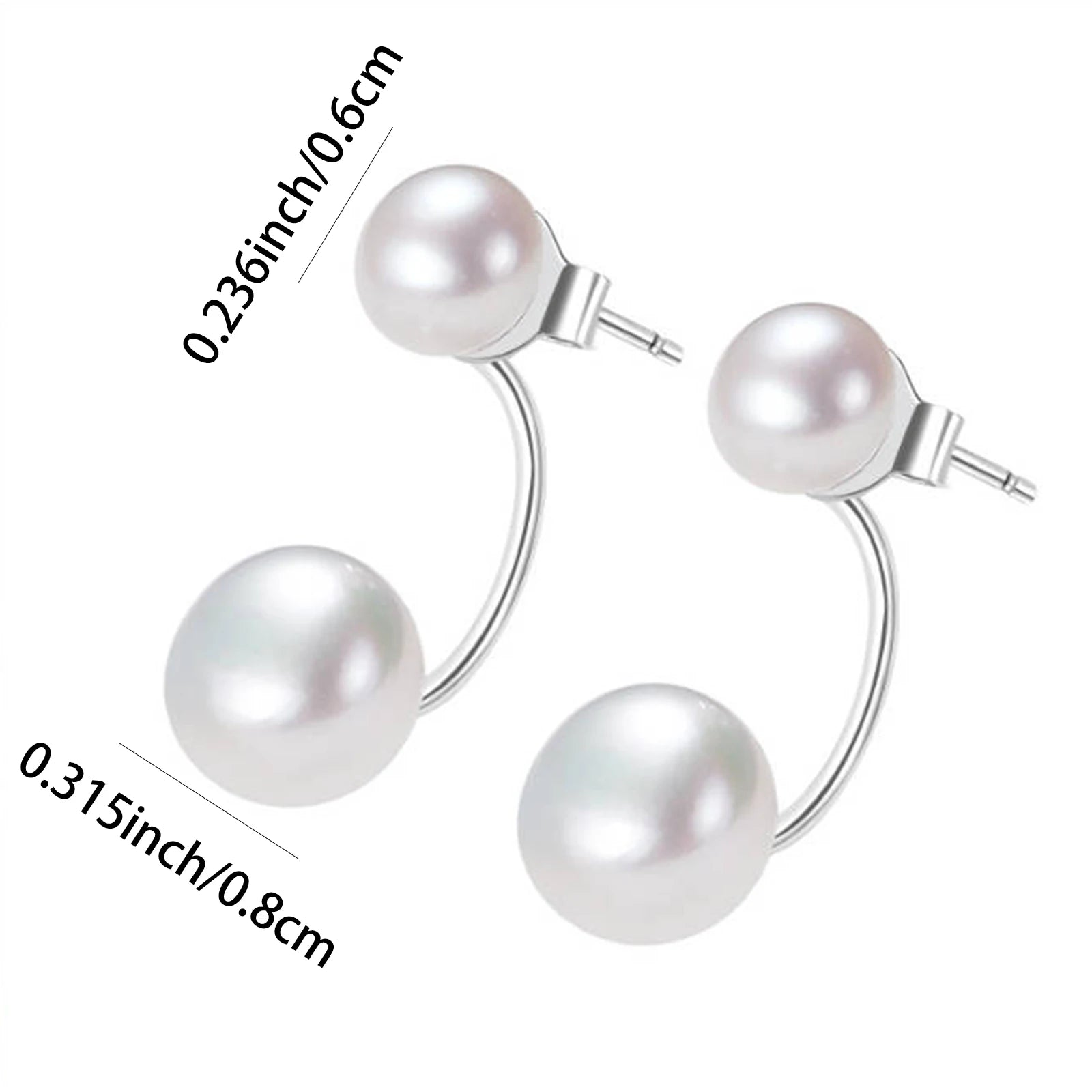 S925 Silber Kleine Perlenohrstecker Nahezu Rund, Dezente Eleganz, Vielseitiger Ohrschmuck