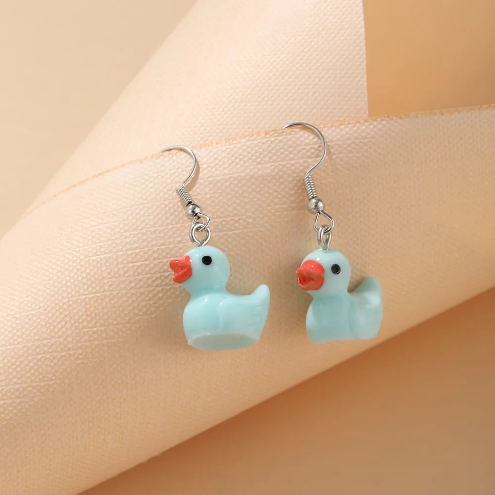 Neues Mode-Set mit niedlichen Cartoon-Ohrringen in Pink, farbenfrohe Dopamin-Acryl-Ohrringe für Damen und Mädchen, neues trendiges Schmuck-Accessoire-Geschenk