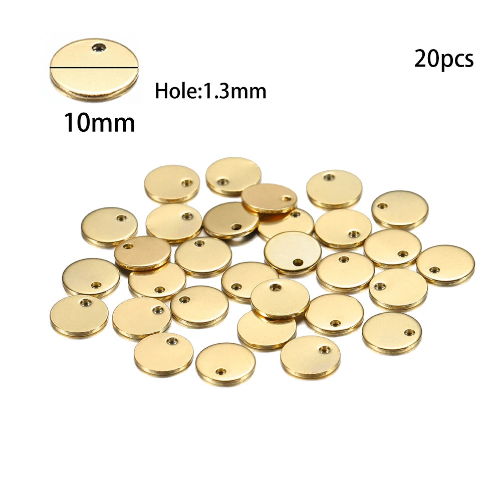 10-50 Piezas de Acero Inoxidable Dorado, Placas de Identificación Personalizadas, Óvalos en Forma de Corazón, Dijes, Colgantes para Suministros de Fabricación de Joyería DIY