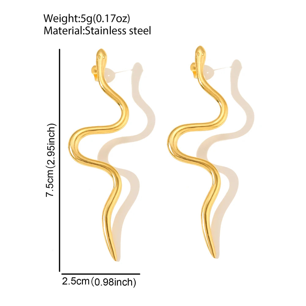 Edelstahl-Ohrringe Europa und die Vereinigten Staaten Design Schlange Ohrstecker Feine Ohrringe für Frauen Schmuck Trendprodukte Neu eingetroffen