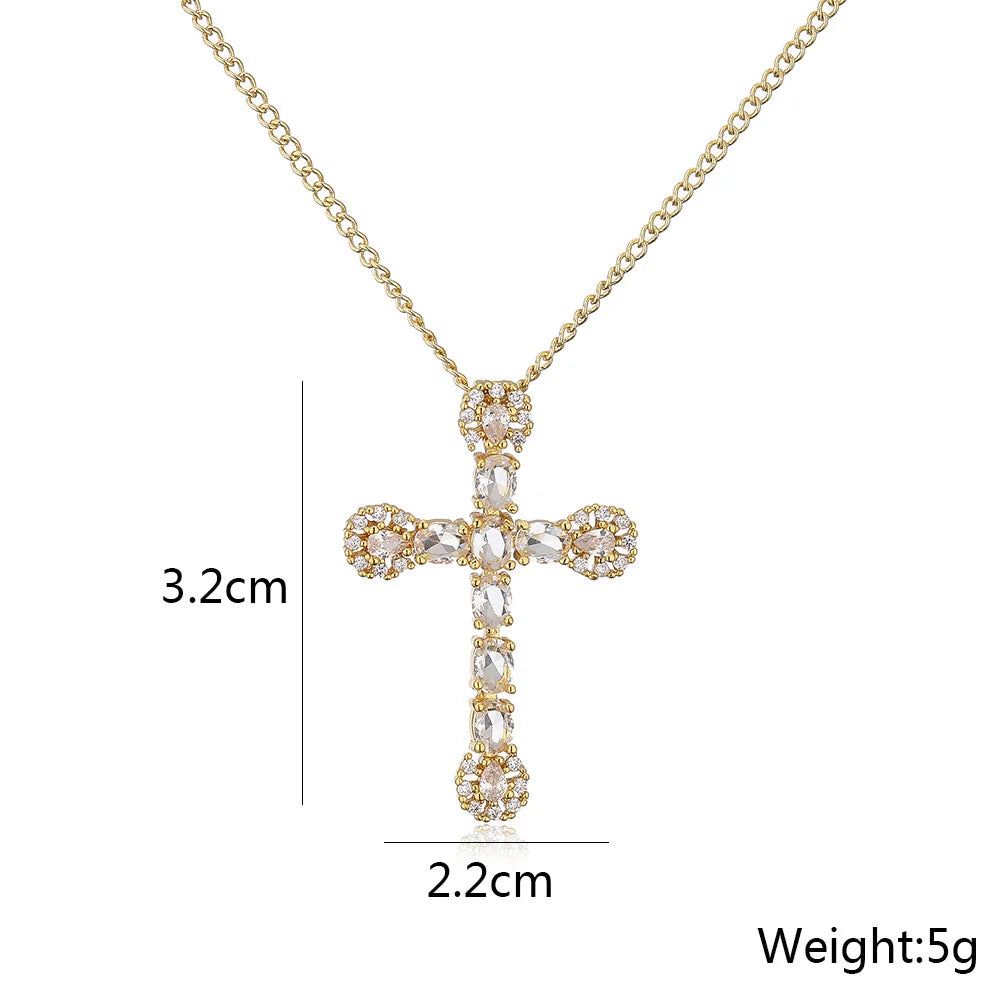NEWBUY Unique Design Eagle Heart Cross Pendant Gold Color 316L Stainless Steel Chain Necklace CZ Party Jewelry Femme Bijoux