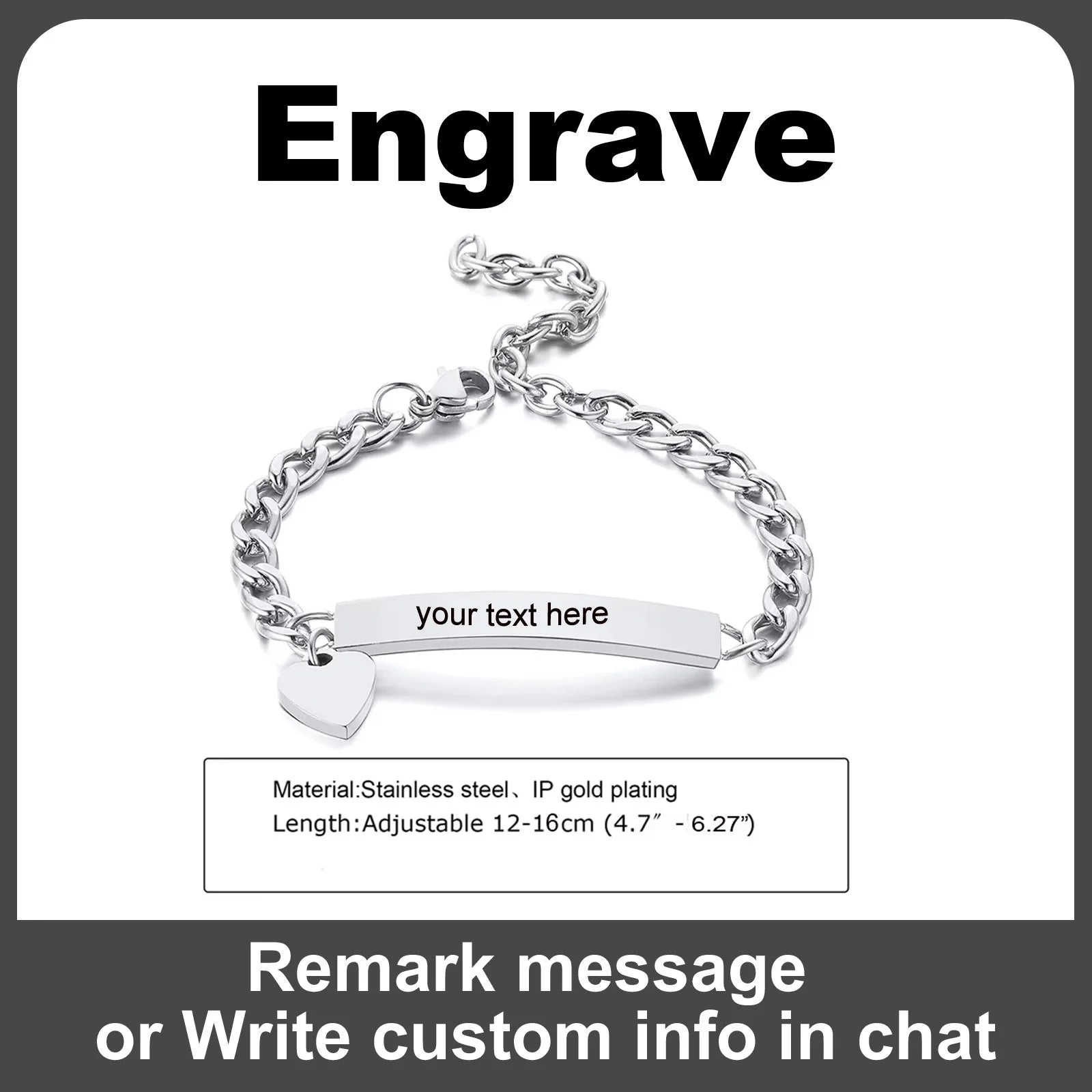 Personalisiertes Herz-Armband für kleine Mädchen/Jungen, gravierbares ID-Namensarmband, personalisiertes Edelstahlketten-Geburtstagsgeschenk