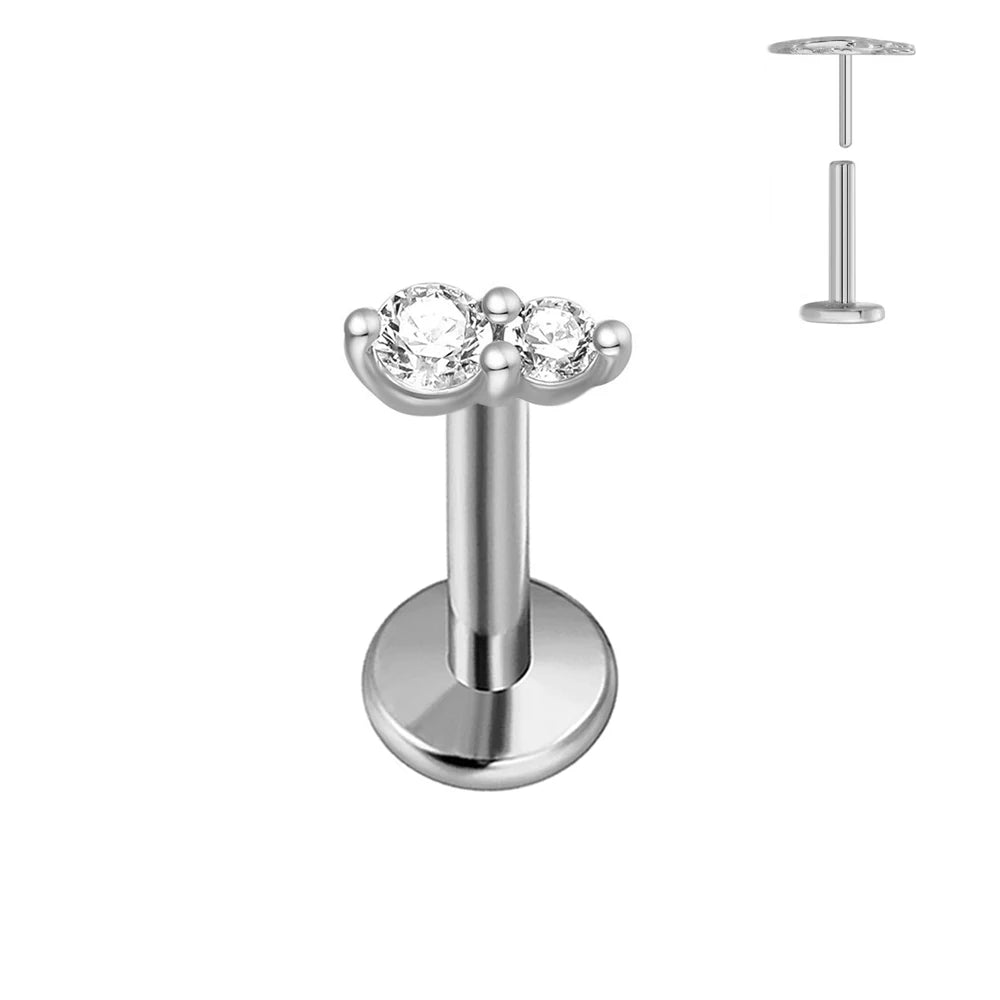 ASTM F136 G23 Titan Herzförmiger Ohrstecker 16G 18G 20G Threadless Piercing Butterfly Push-in Lippenstecker Daith Labret Conch