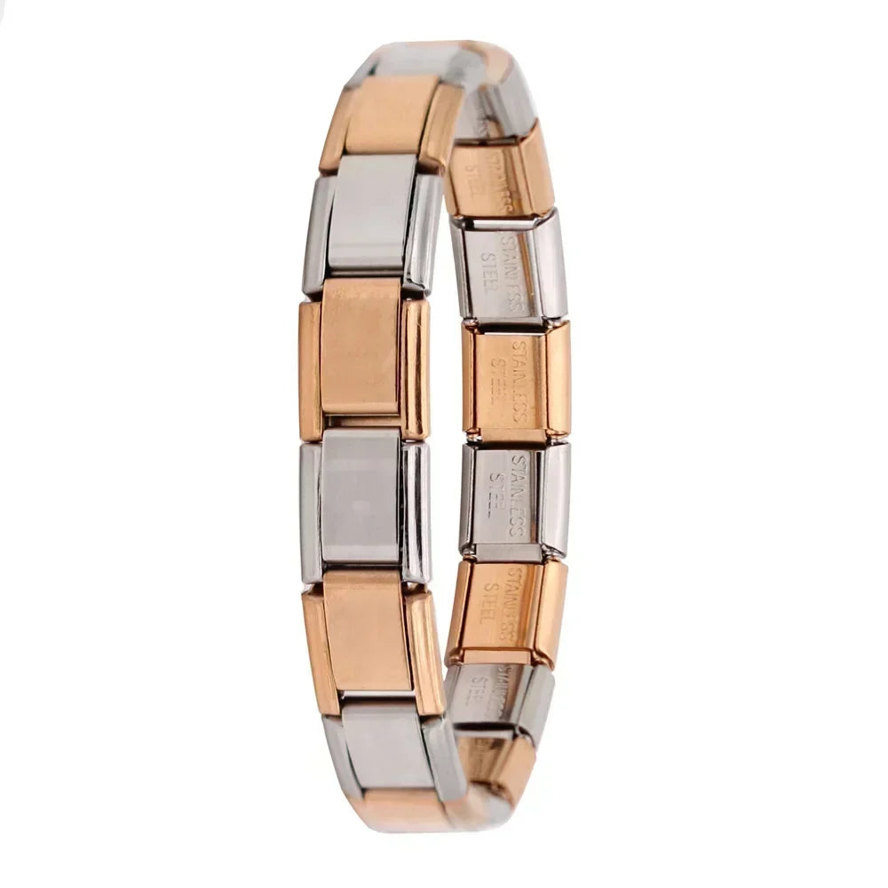 Hapiship Neue Damen Schmuck 9mm Breite Italienisches Elastisches Charm Armband Mode Edelstahl Armreif ST-