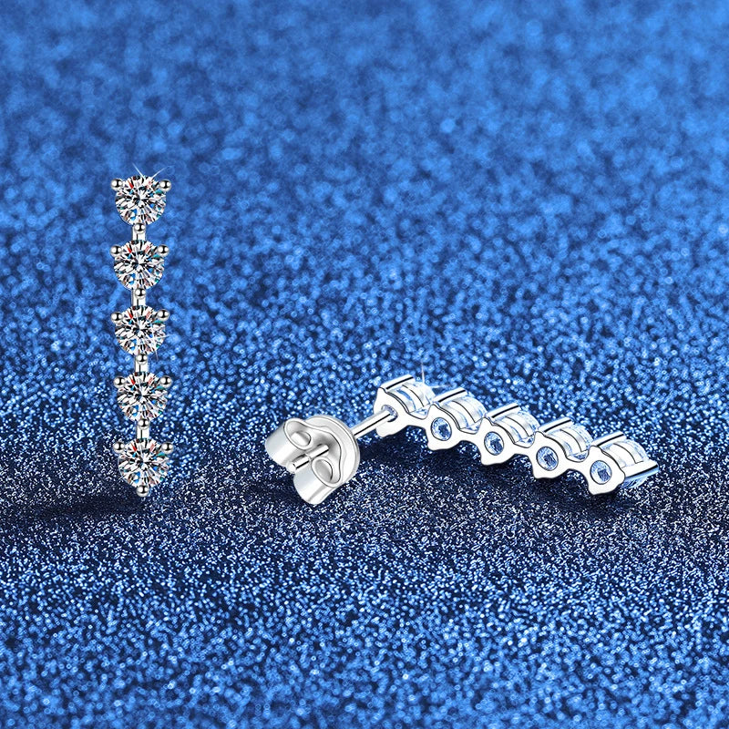 NeeTim 3mm Volle Moissanit Ohrringe für Damen Hochzeit Feiner Schmuck 925 Sterling Silber mit Weißgold Plattierung Party Ohrstecker