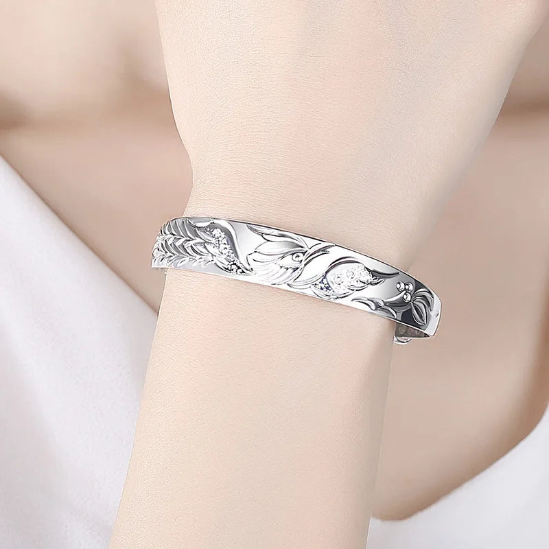 Luxus 925 Sterlingsilber Edle Phönix Armbänder Armreifen für Frauen Mode Party Hochzeit Schmuck Weihnachtsgeschenke Verstellbar