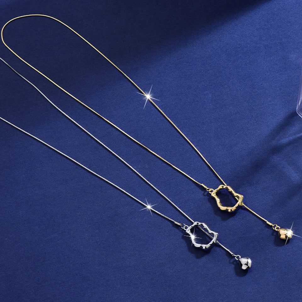 Yupsk Stainless Steel Irregular Y-shaped Long Necklace for Women Charm Party Accessories High-quality Fashion Pendant Gifts