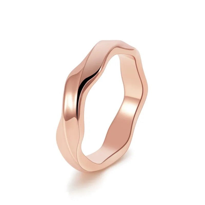 Edelstahl Verdrehter Möbius-Ring Ehering für Damen und Herren Größe 6-12