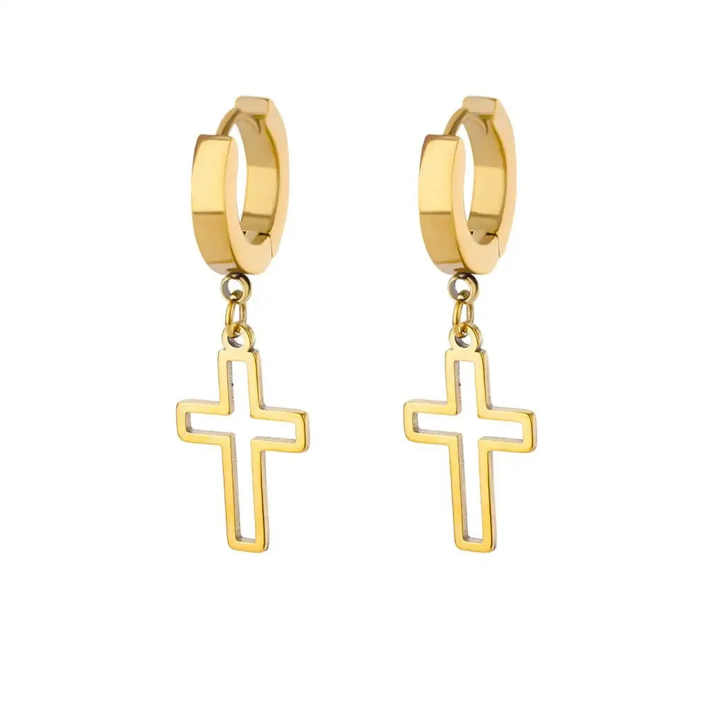Zirkon Kreuz baumeln Ohrringe für Frauen Mädchen Edelstahl Kreuz Ohrring 2023 Trend Paar Hochzeit Ästhetischer Schmuck Aretes