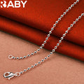 URBABY 925 Sterling Silver 40-75cm 2mm Beads Necklace For Women Anniversary Gift Popular Wild Fashion Romantic Jewelry