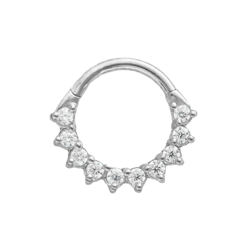 316L Chirurgischer Stahl Segment Nasenring Zirkon Septum Clicker Ohrknorpel Helix Daith Hoop Körperschmuck Piercing
