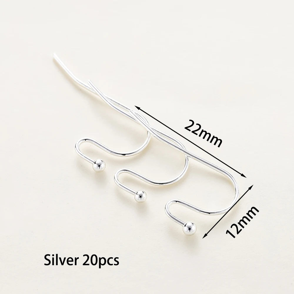 20 unidades/lote 6 estilos 14K 18K Alambres chapados en oro para pendientes con gancho para la oreja Suministros de cierres para pendientes para la fabricación de joyas DIY