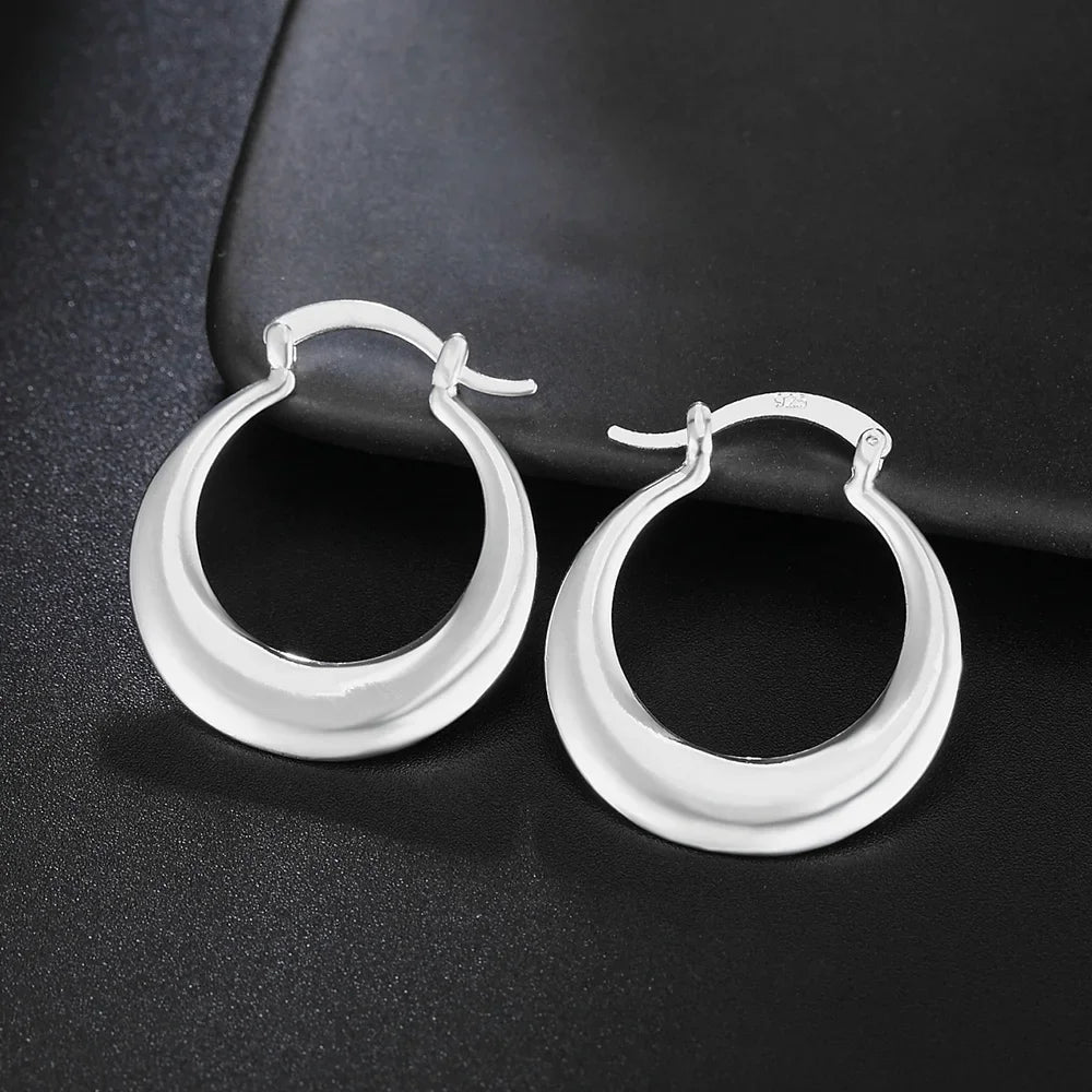 Großer Reifen aus 925er Sterlingsilber, niedliche Ohrringe für Frauen, Damen, Hochzeit, schöner, lieblicher Schmuck, schönes Party-Accessoire, edel