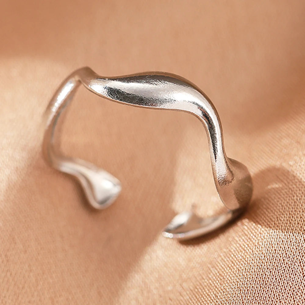 Edelstahlringe Schlichter Geometrischer Modeschmuck Vintage Fein Verstellbare Offene Ringe Für Frauen Schmuck Hochzeiten Geschenke Neu Trendy