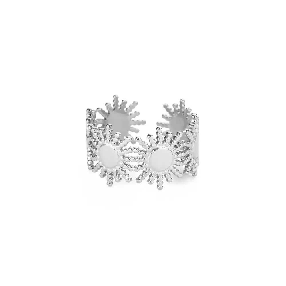 Edelstahl Übertrieben Große Blumenringe Für Frauen Gold Farbe Sonnenblume Fingerring Weiblich Mode Ästhetischer Schmuck Geschenk