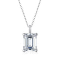 NeeTim 1ct 2ct 3ct 4ct Colgante de moissanita talla esmeralda para mujer, plata S925 con cadena de collar chapada en oro blanco