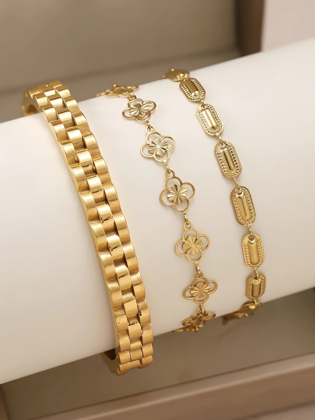 18K vergoldetes, nicht verblassendes Goldarmband aus Edelstahl – langlebiges und modisches Schmuckaccessoire, geeignet als Weihnachtsgeschenk