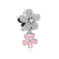 Heiß begehrtes 925er Silber Rosa Serie Blume Hundepfote herzförmiger Anhänger, passend für originale Armband DIY Accessoires, exquisiter Schmuck