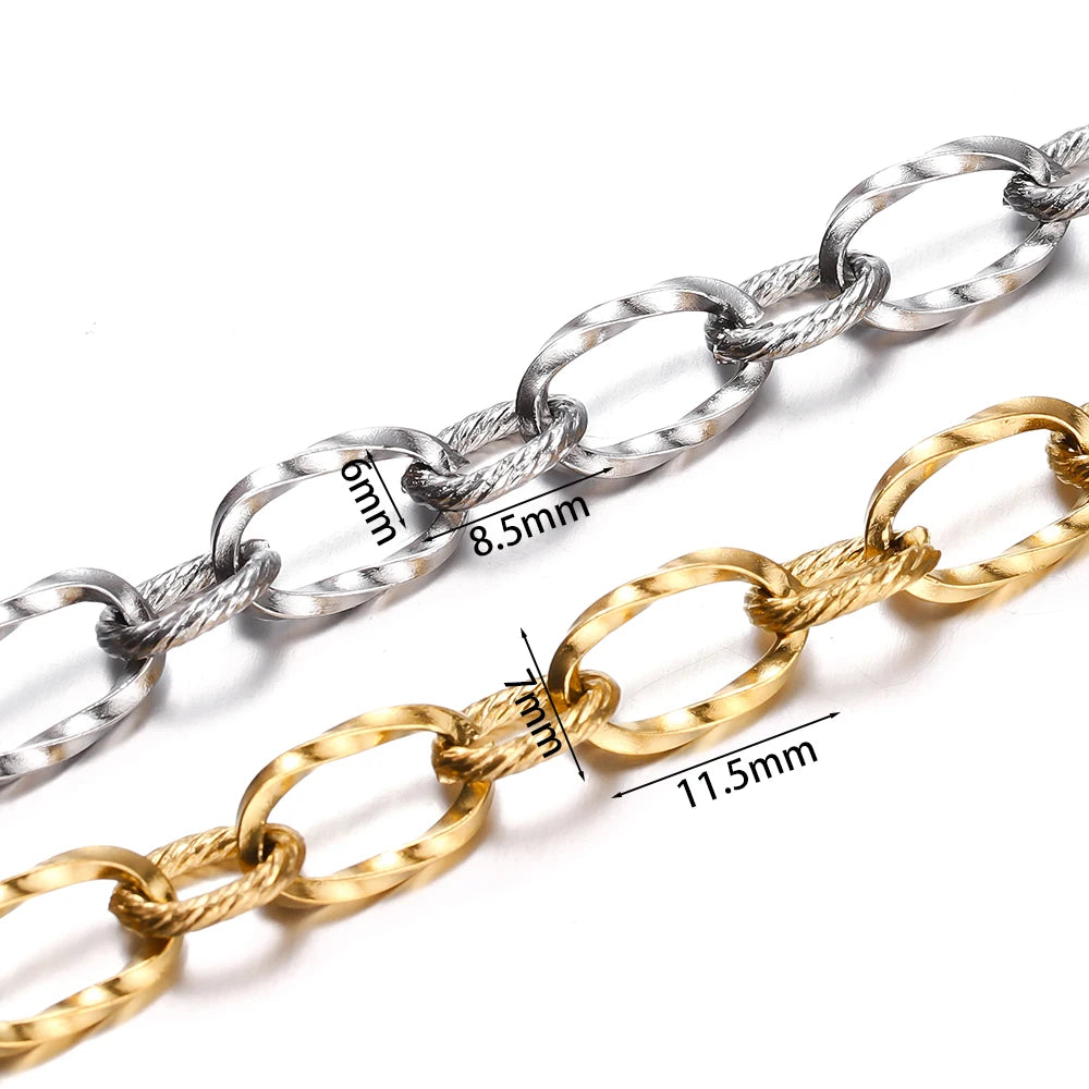 1 Meter Edelstahl Messing Metall Dicke Kette Für Schmuckherstellung Handgemachte DIY Armband Halskette Komponenten