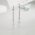 Elegante beliebte Drei-Sterne-Creolen für Damen, 925er Sterlingsilber, Party-Schmuck, wunderschöne lange Quastenohrringe, elegant