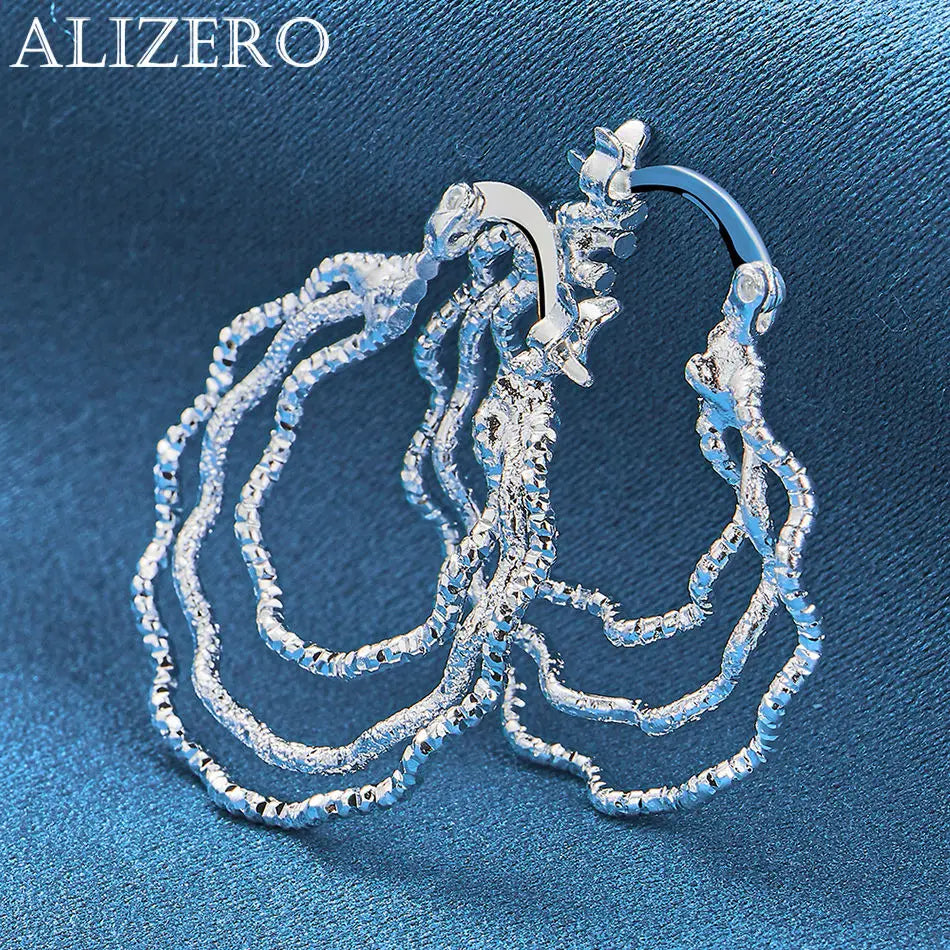 ALIZERO 925 Sterling Silber Ohrringe Einfache runde Kreolen Ohrringe für Frauen Mode Hochzeit Verlobung Charm Schmuck Geschenke