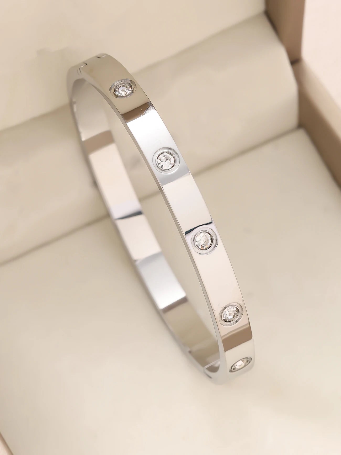 1 Stück/Set Damen Hochzeitsschmuck Party Feiertag Valentinstag Geschenk Edelstahlarmband vergoldet mit 18K Gold Armband