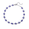 Edelstahl Evil Eye Fußketten für Frauen Emaille Runde Beinkette Blaue Evil Eye Fußketten Armband Sommer Strand Fußschmuck Geschenk