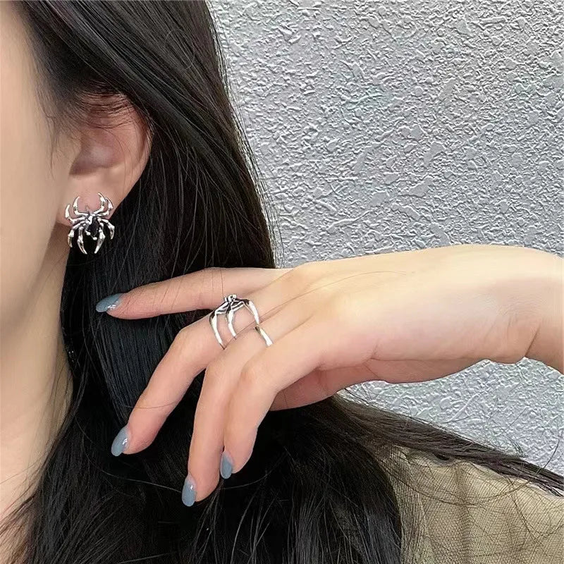 Halloween Gothic Retro Alte Spinne Zirkon Ohrringe Frauen Mode Design Schwarzer Zirkon Ohrring Party Schmuck Geschenke Großhandel