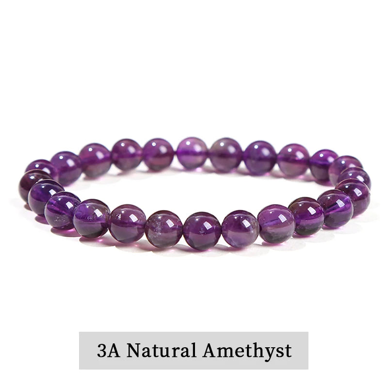 JD Natursteinperlen Armband Amethyst Tigerauge Kristall Quarz Achat Edelstein Perlen Armreifen Damen Herren Reiki Heilung Schmuck Geschenk