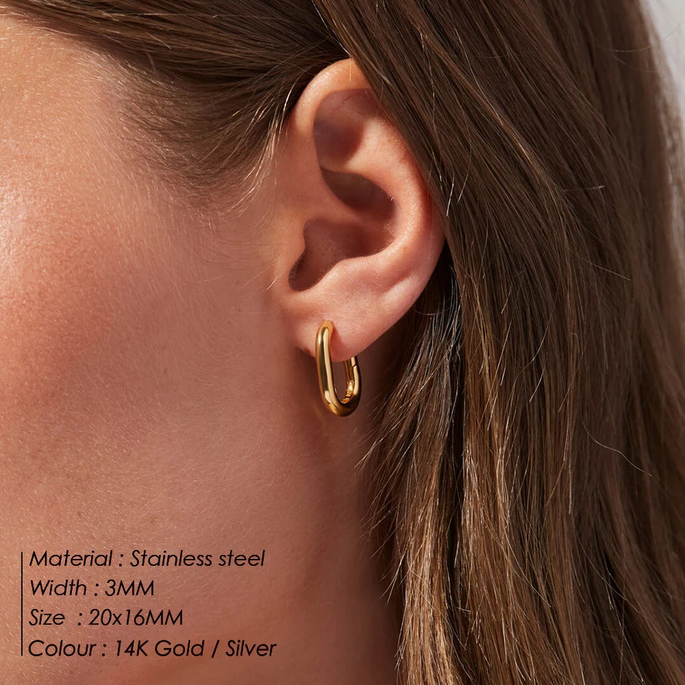 Edelstahl Antiallergie Ohrstecker Frankreich Mode Vintage Handgemachte U-Form Kreis Braut Schmuck Geschenke