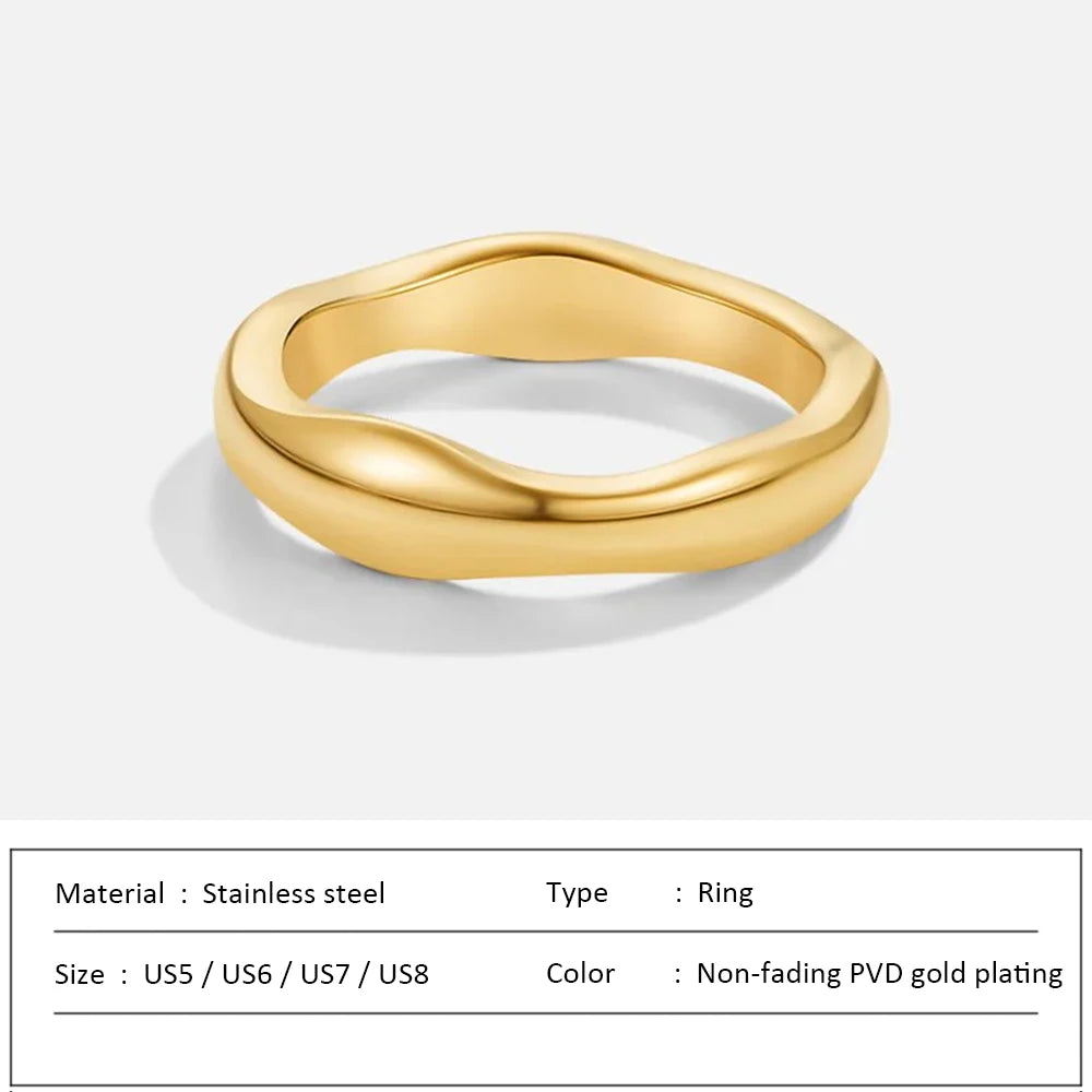 Anillo de acero inoxidable impermeable para mujer, anillo de corazón que no se decolora, anillos de metal elegantes, joyería sencilla, novedad, venta al por mayor, Dropshipping