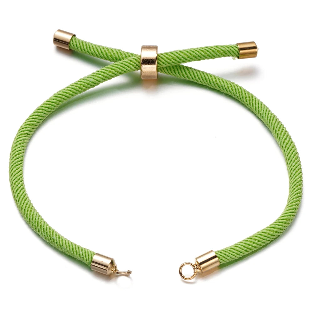 1 Stück Verstellbare Nylon Geflochtene Kordeln Schieber Freundschaftsarmbänder mit Messingkordelende für Schmuckherstellung DIY Zubehör