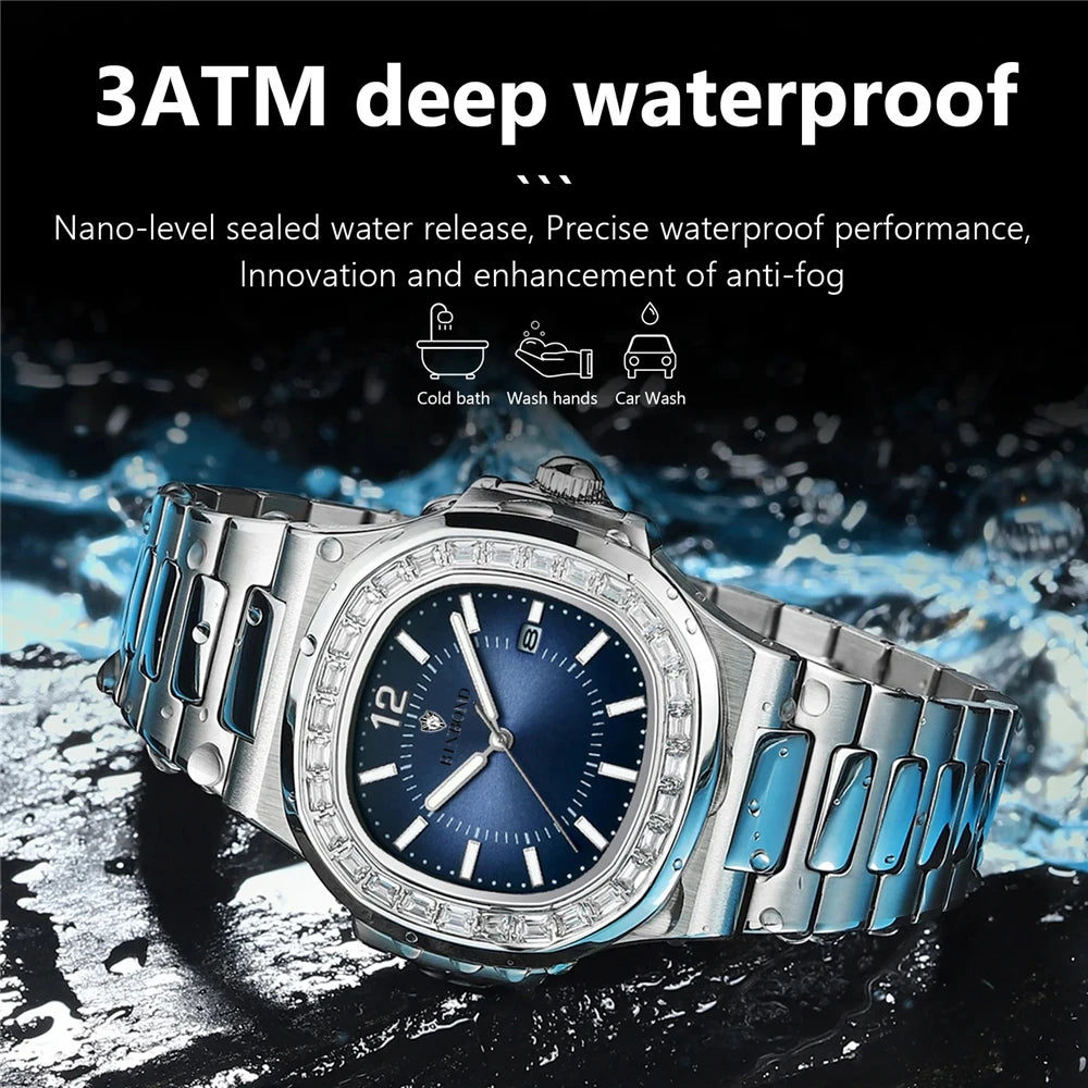Reloj de Lujo Digital con Nuevos Diamantes para Hombre Moda Relojes de Pulsera de Cuarzo Relojes Automáticos para Hombre Regalos para Hombre Reloj Todo Por 1 Real