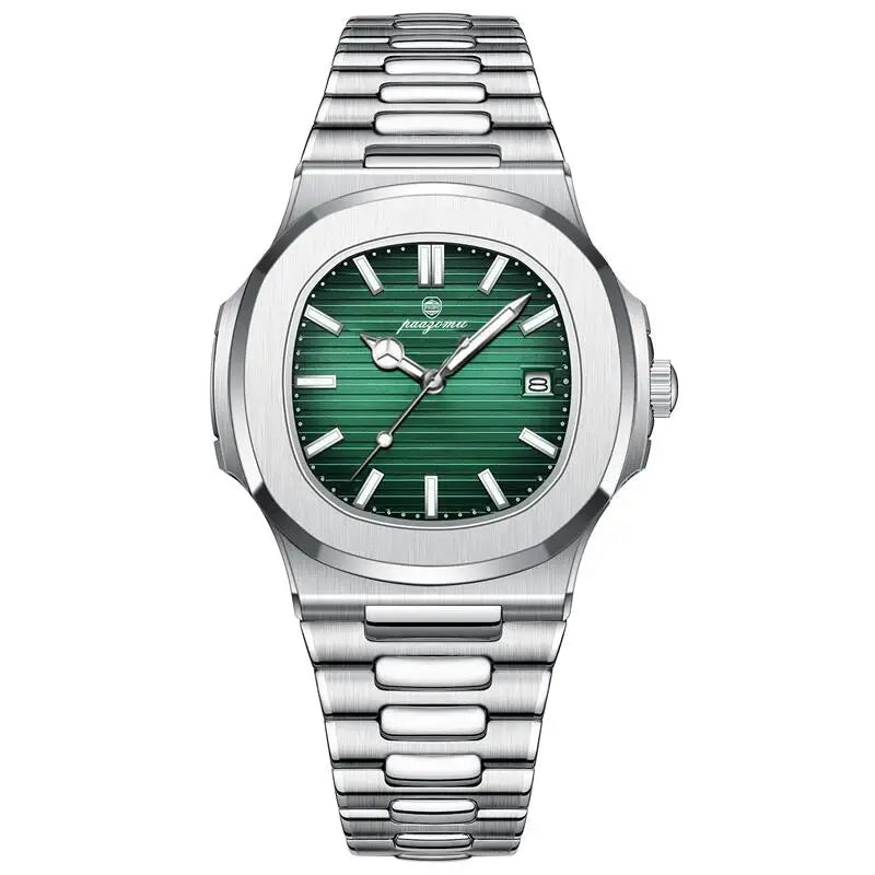 PAAZOMU Reloj de pulsera de lujo para hombre, impermeable, luminoso, cronógrafo, de acero inoxidable, para hombre, reloj de cuarzo, reloj hombre