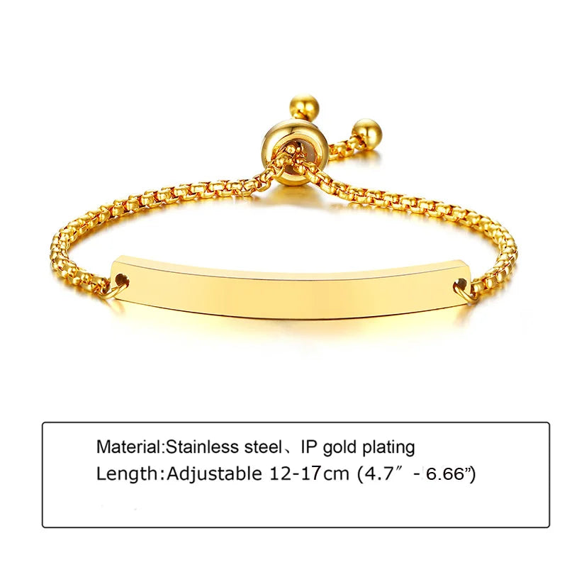 Individuelles personalisiertes Namens-ID-Armband für Mädchen und Jungen, Edelstahl-Gliederketten-Kronenarmband, nicht allergisch