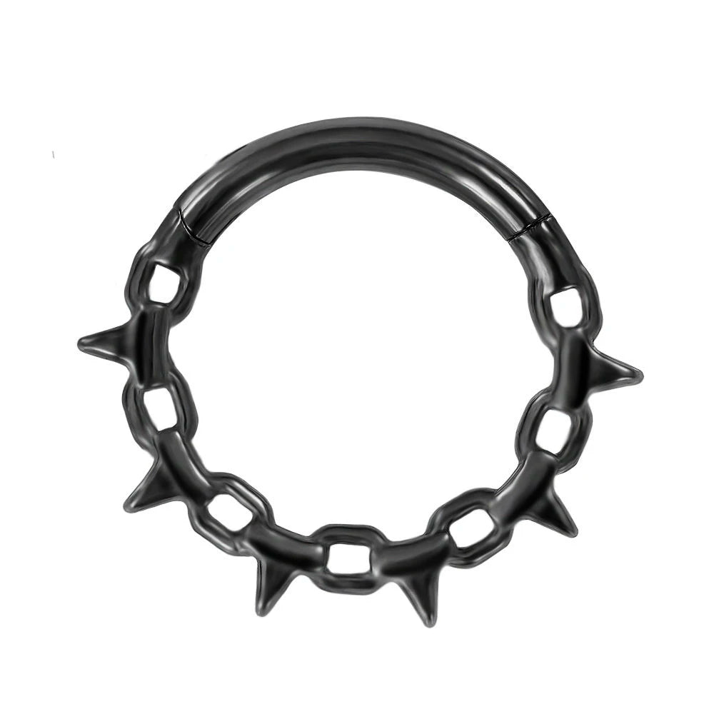 16G Septum Nasenpiercing Scharnier Clicker 316L Edelstahl Daith Clicker Helix Knorpelohrring Kette Körperschmuck